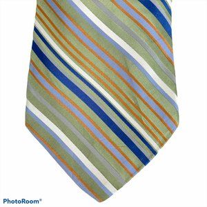 Apt. 9 Green Striped 100% Silk Neck Tie